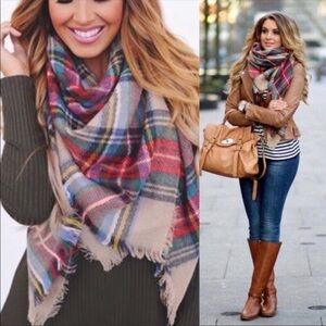 ModCloth bloggers favorite Loch & Key Tartan plaid large blanket scarf